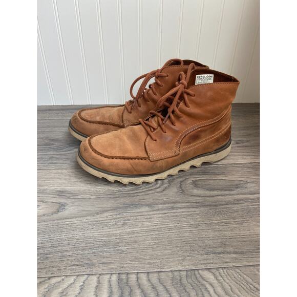 Sorel Kezar Moc Toe Boots Men’s 11 Brown Leather Lace Up Ankle Outdoor Comfort - Picture 1 of 7